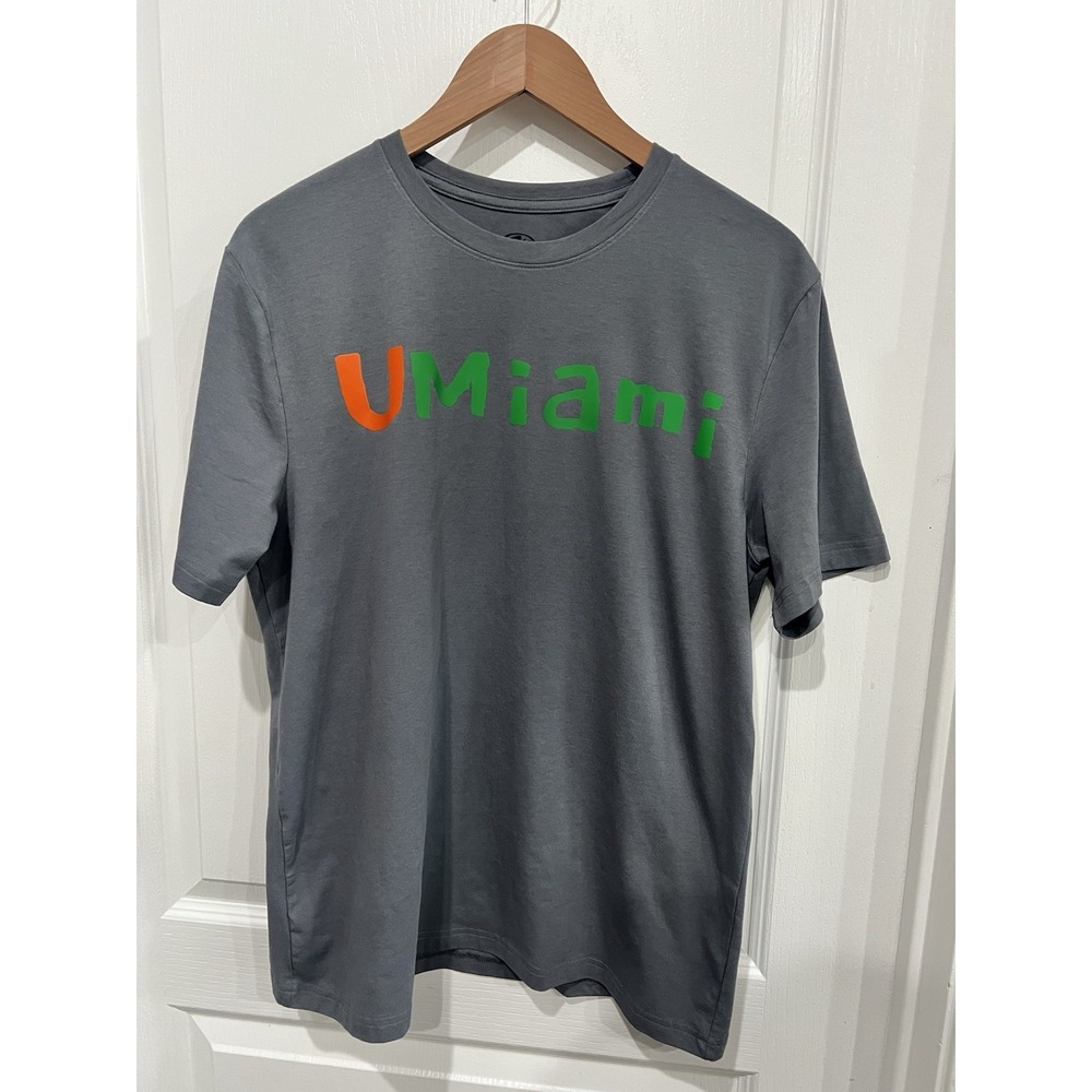 New University of Miami Gray T-Shirt Size Medium